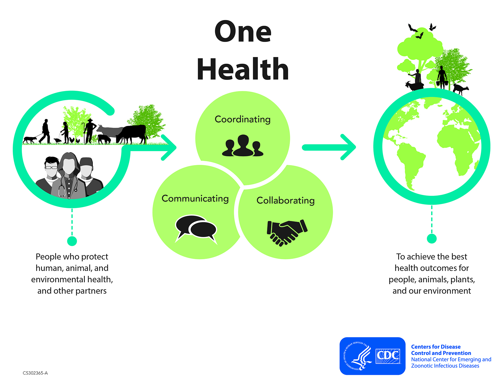 Konsep One Health. | Foto oleh Pusat Pengendalian dan Pencegahan Penyakit.