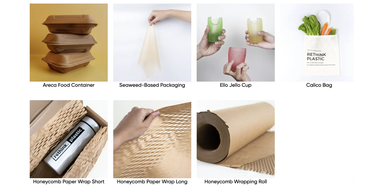 Beberapa produk kemasan dan peralatan makan sekali pakai yang diproduksi oleh Evoware | Foto: Evoware.