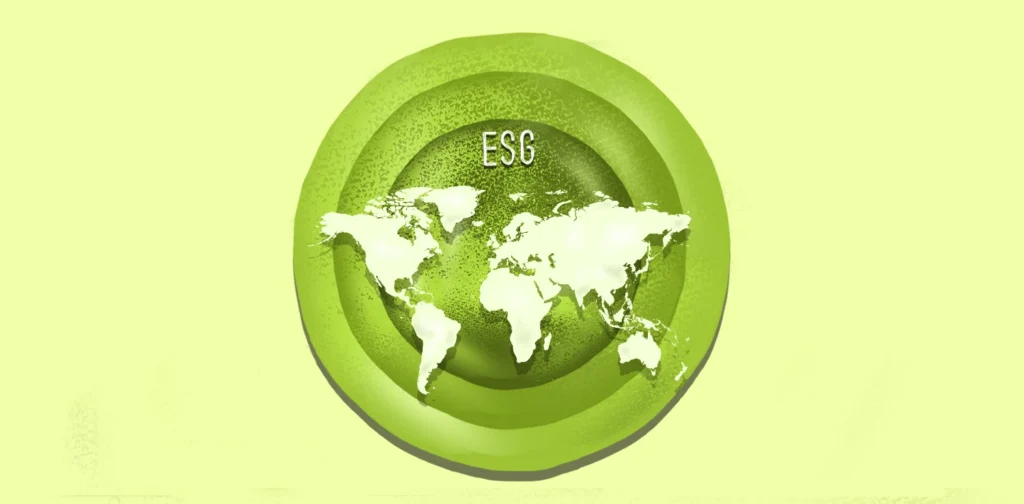tulisan esg di atas peta negara