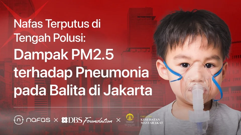 anak kecil menggunakan alat bantu pernafasan, dengan judul riset.