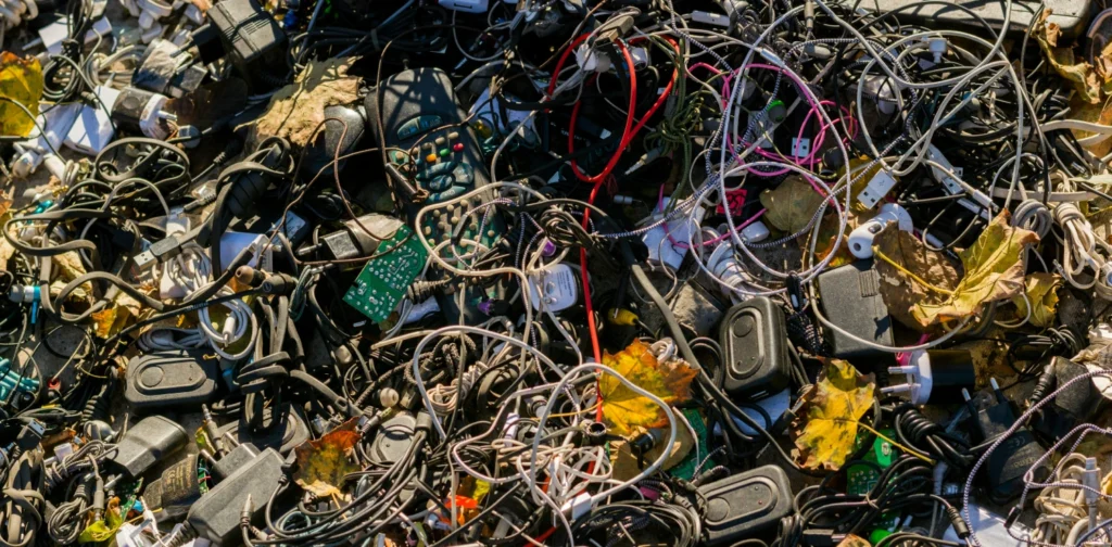 tumpukan alat-alat dan komponen elektronik.