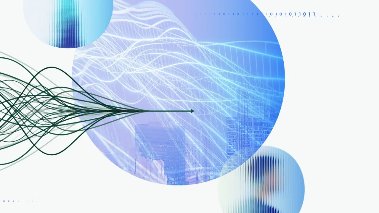 desain abstrak yang dimodifikasi dari sampul laporan Global Talent Competitiveness Index 2025.