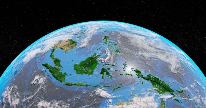 gambar wilayah indonesia dengan latar angkasa gelap